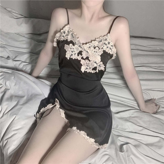 First Love Spaß Unterwäsche Feminin Transparent Neckisch Zuhause Unterwäsche Hosenträger Verführung Sexy Pyjamas Nachthemd Set