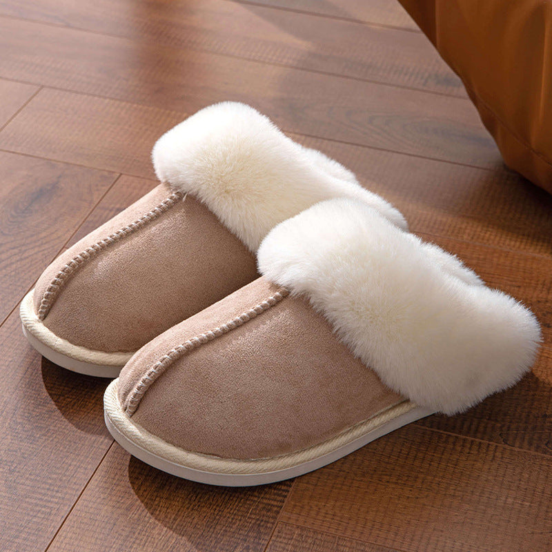 Fluffy Slippers Autumn Winter Warm Slugged Bottom Home Thickened Fleece Slippers Home Indoor Cotton Slippers
