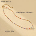 Colorful Freshwater Pearl Natural Stone Handmade Beaded Titanium Steel Necklace Niche Design Butterfly Embellished