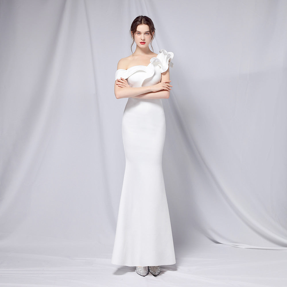 Schulterfreies Bankett-Abendkleid Maxi Party Langes Elegantes Schlankes Sexyes Meerjungfrauenkleid Festliches Abendkleid