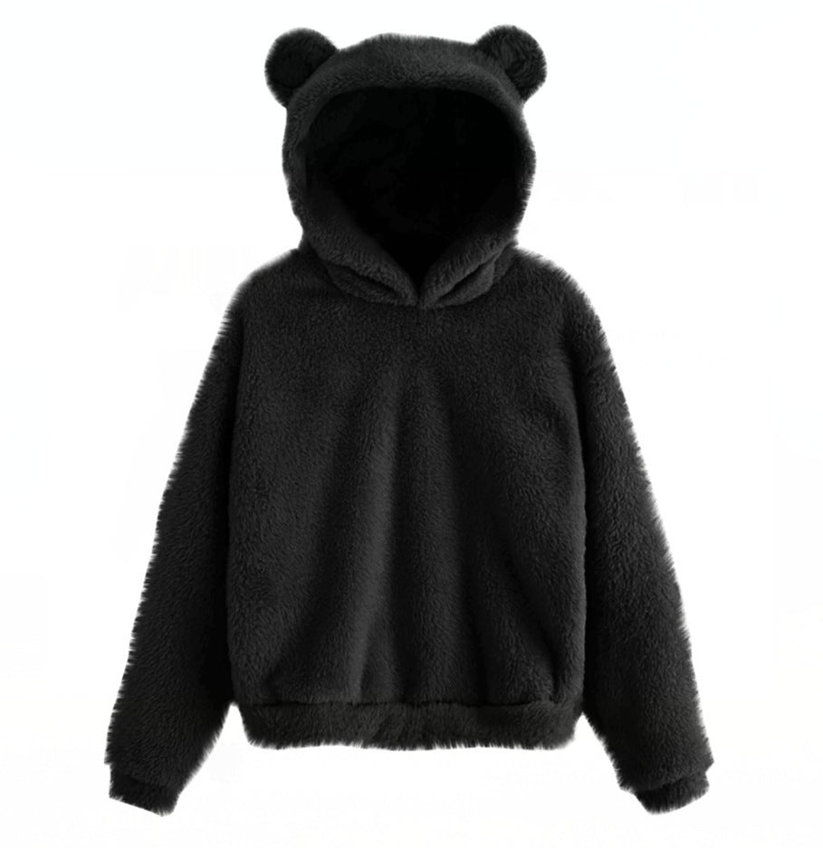 Herbst Winter Flauschige Hasenohren Kapuzenpullover Warm Übergröße