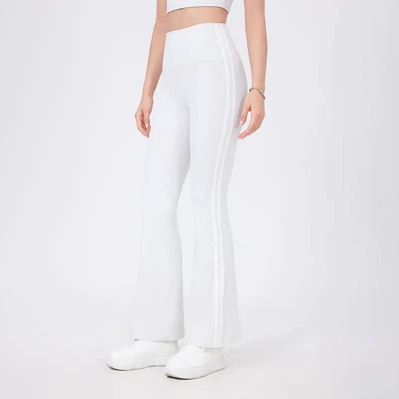 High Waist Yoga Pants Sexy Running Sports Peach Hip Raise Fitness Pants Nude Feel Stretch Flared Pants by Wanita Store