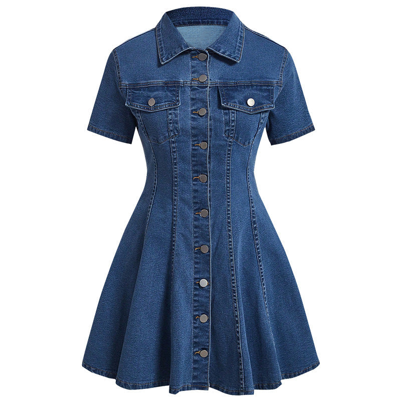 Damenbekleidung Jeans Kurzarm-Cardigan Tailliertes Kleid