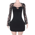 Autumn Elegant Sexy Slim Lace Long Sleeve Hip Wrapped Dress Women