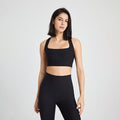 Rückenüberkreuztes U-Boot-Ausschnitt Stoßfestes Sportunterhemd Damen Nude Feel Weste Push-up Fitness Yoga BH