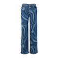 Autumn Casual Water Ripple Printing Straight Leg Denim Trousers