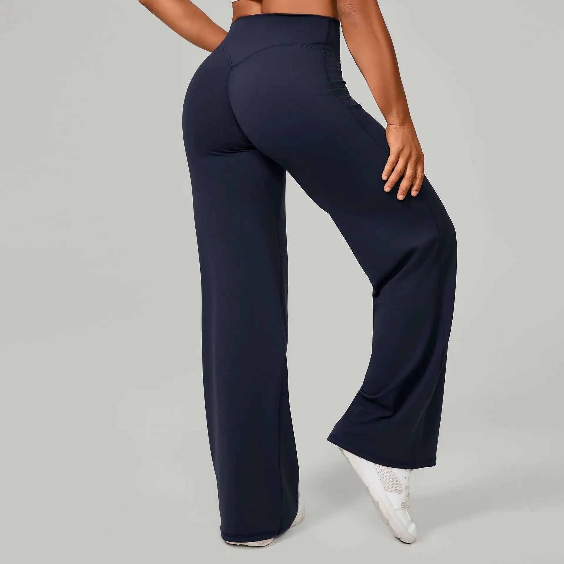 Autumn Sand Pilates Straight Yoga Pants All Match Loose Wide Leg Pants Running Sports Fitness Hip Showing Trousers by Wanita Store