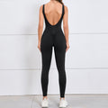 Hollow Out Cutout Beauty Back Peach Hip Tight Yoga Jumpsuit Naked Women Sense Quick Drying Sports One Piece Workout Clothes