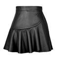 High Waist Rüschen Unregelmäßiger Asymmetrischer Lederrock Rock Sexy Sexy Kunstlederrock Damenbekleidung