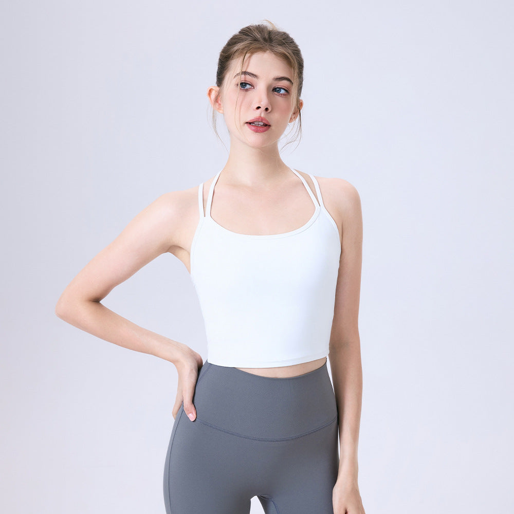 Nude Feel Wassertropfen Beauty Rücken Schnelltrocknend Sport BH Damen Stoßfest Oberbekleidung Lauf-BH Fitness Yoga Wear Weste