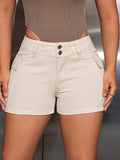 Women Clothing All Match Casual High Waist Denim Shorts