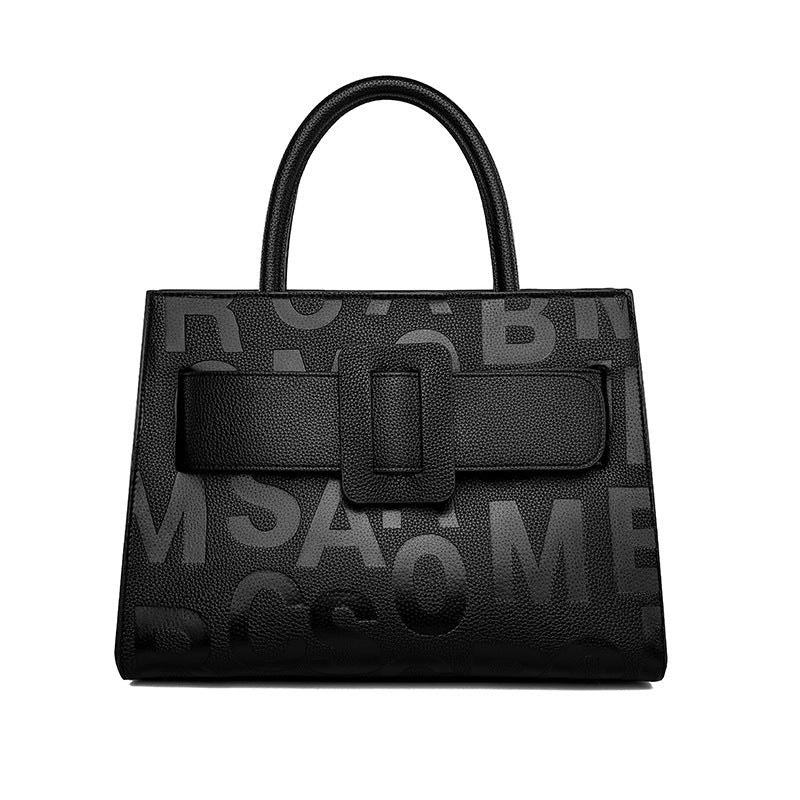 Handtasche Große Kapazität Tragetaschen Damen Retro Trends Buchstabengrafik Damen Handtasche Schultertasche