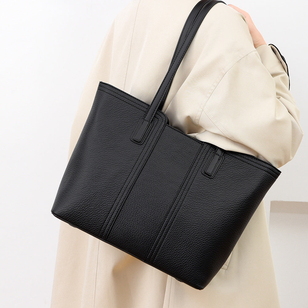 Einkaufstasche Einfache Tasche mit großem Fassungsvermögen für Damen Retro-Schultertasche Pendler-Großtasche
