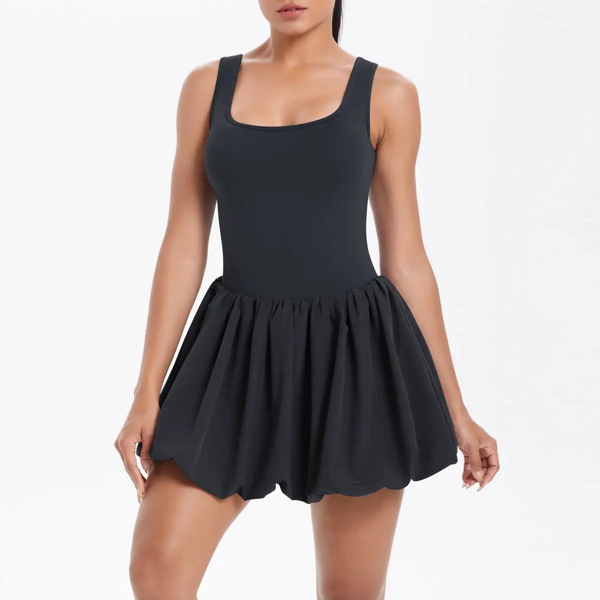 Cool Jumpsuit Tennis Skirt Sexy Beauty Back Pocket Backing Culottes Fitness Solid Color Sports Dress Women by Wanita Store