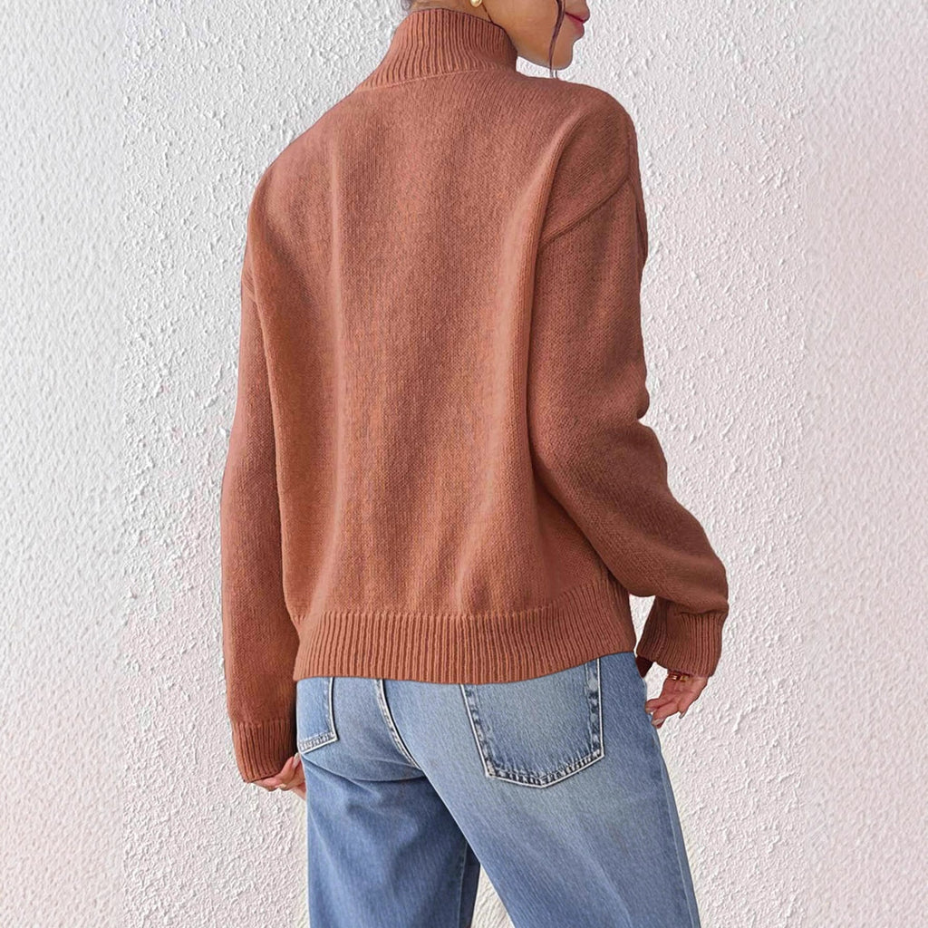 Damen Kleidung Persönlichkeit Farbe Zufällig Imitiert Handgehäkeltes Patchwork Gewebtes Oberteil Pullover