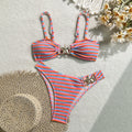 Sexy Striped Swimsuit Women Two Piece Bikini Swimsuit