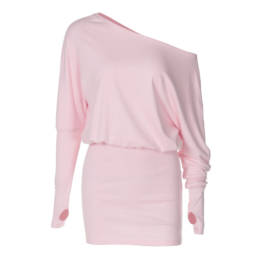 Damenbekleidung Herbst Personalisierte One Shoulder Cold Shoulder Langarm Faux Zweiteilige Taille Slimming Hüfte