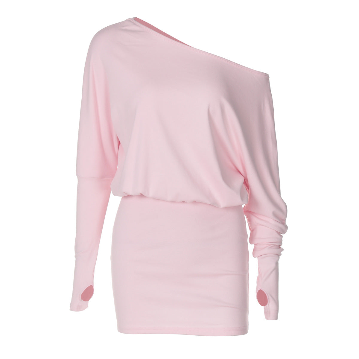Damenbekleidung Herbst Personalisierte One Shoulder Cold Shoulder Langarm Faux Zweiteilige Taille Slimming Hüfte