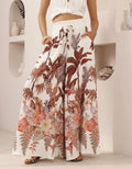 Summer Wide Leg Pants Leaf Print Casual Loose Wide Leg Pants