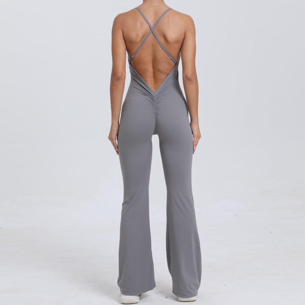Verstellbarer Schultergurt Horn Yoga Jumpsuit Sport Fitness Hohl Ausgeschnitten Hip-Lifting Yoga Jumpsuit