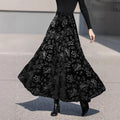 Herbst Winter Elegant Hochwertiger Großer Schwingrock Bedruckter Samtrock Damenbekleidung