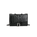 Umhängetasche Damen Tasche Sommer Retro Kette Text Krokodilmuster Kleine Quadratische Tasche