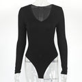 Autumn Winter Bottoming Shirt Tight Sexy Women Clothing Modal Long Sleeve V-neck Bodysuit