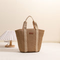 Large Capacity Tote Straw Bag Niche Hand Carrying Woven Bag Women Vacation Beach Bag Handbag