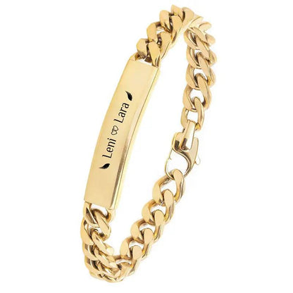 18K Vacuum Gold Plated Titanium Steel Bracelet Laser Laser Letter Graphic Number Stainless Steel Bracelet by Wanita Store