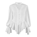 Palace Design Ruffled Long Sleeved Shirt Spring Autumn Elegant High Grade Top Women