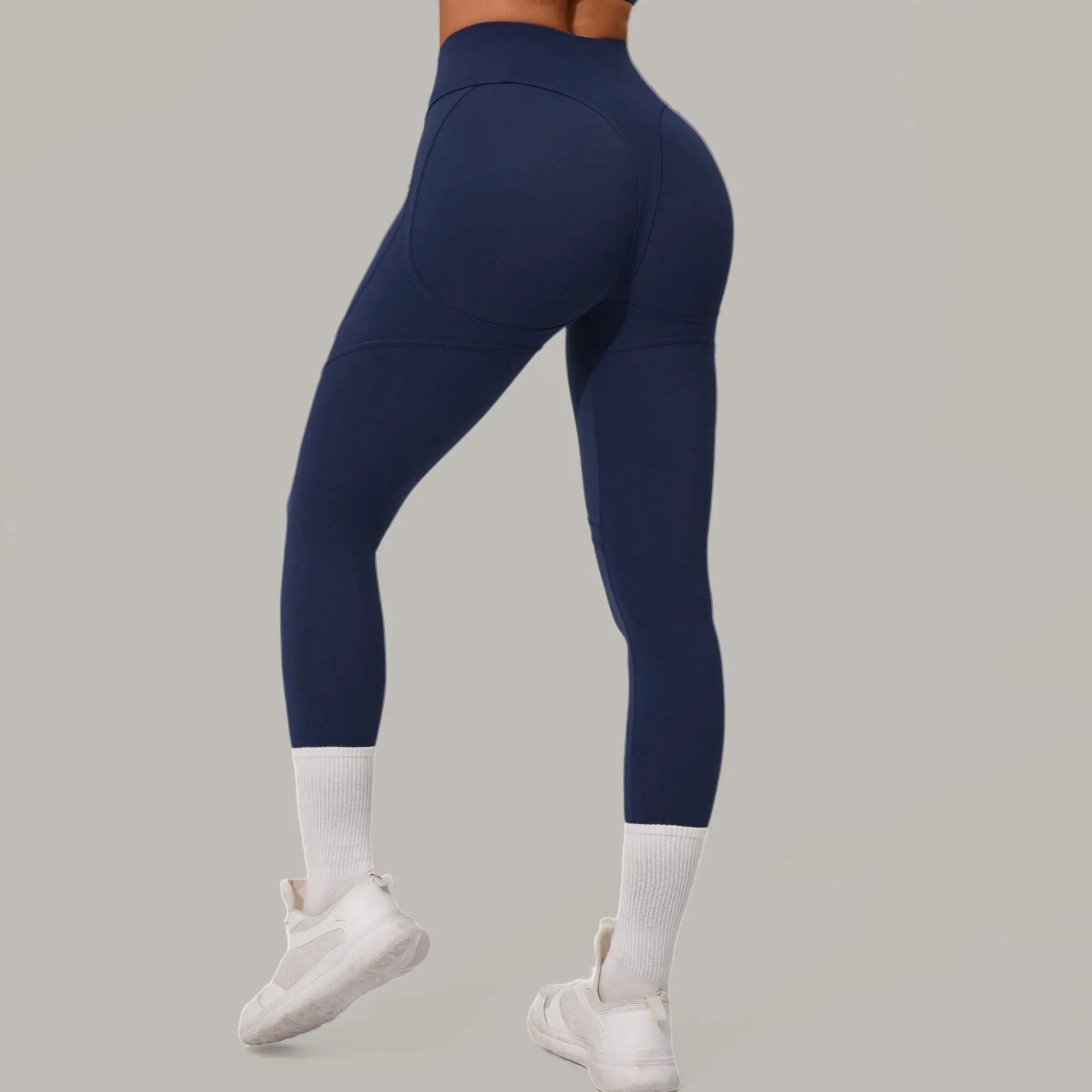 Autumn Sand High Waist Hip Lift Brushed Yoga Pants Running Quick Drying Fitness Pants Waist Slimming Hip Tight Sports Pants by Wanita Store