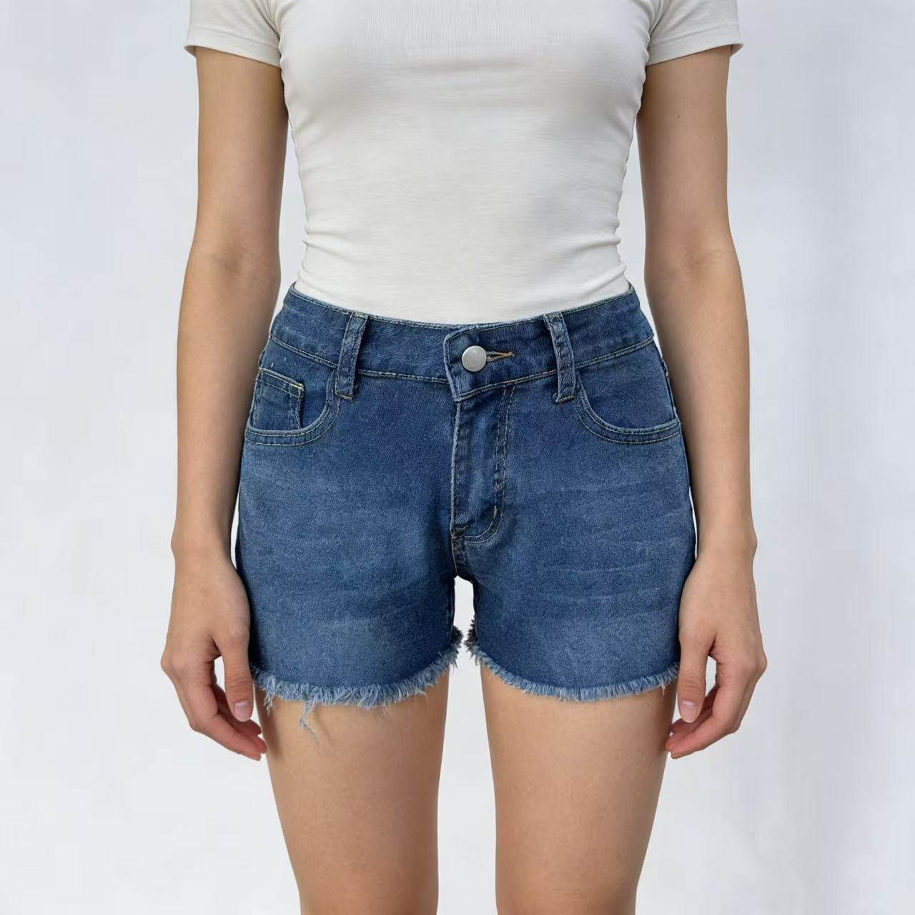 Tassel Casual Blue Trendy Denim Shorts Women Jeans
