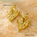 All Match Earrings Stainless Steel Heart Shaped Pleated Tassel Exquisite Elegant High Grade Titanium Steel Ear Studs Earrings