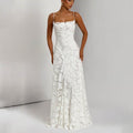 Sommer Damen Sexy Träger Chiffon Elegantes Rückenfreies Abendkleid