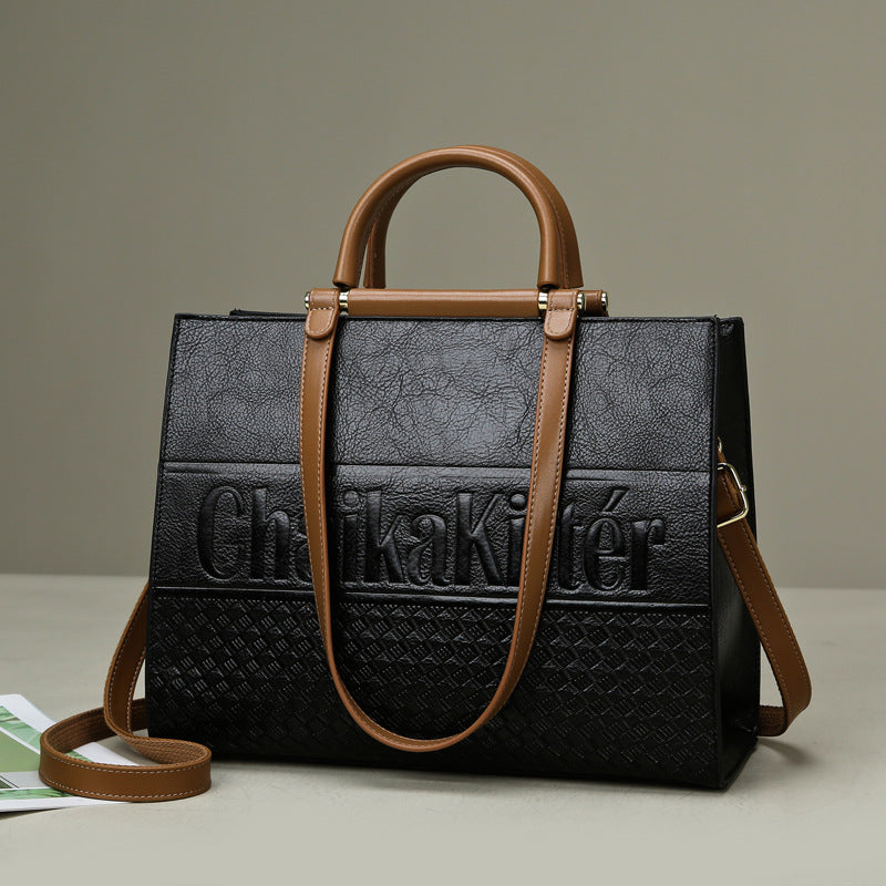 Handtasche, große Kapazität, Shopper für Damen, Bürotasche, elegante Damen-Prägetasche, Schultertasche