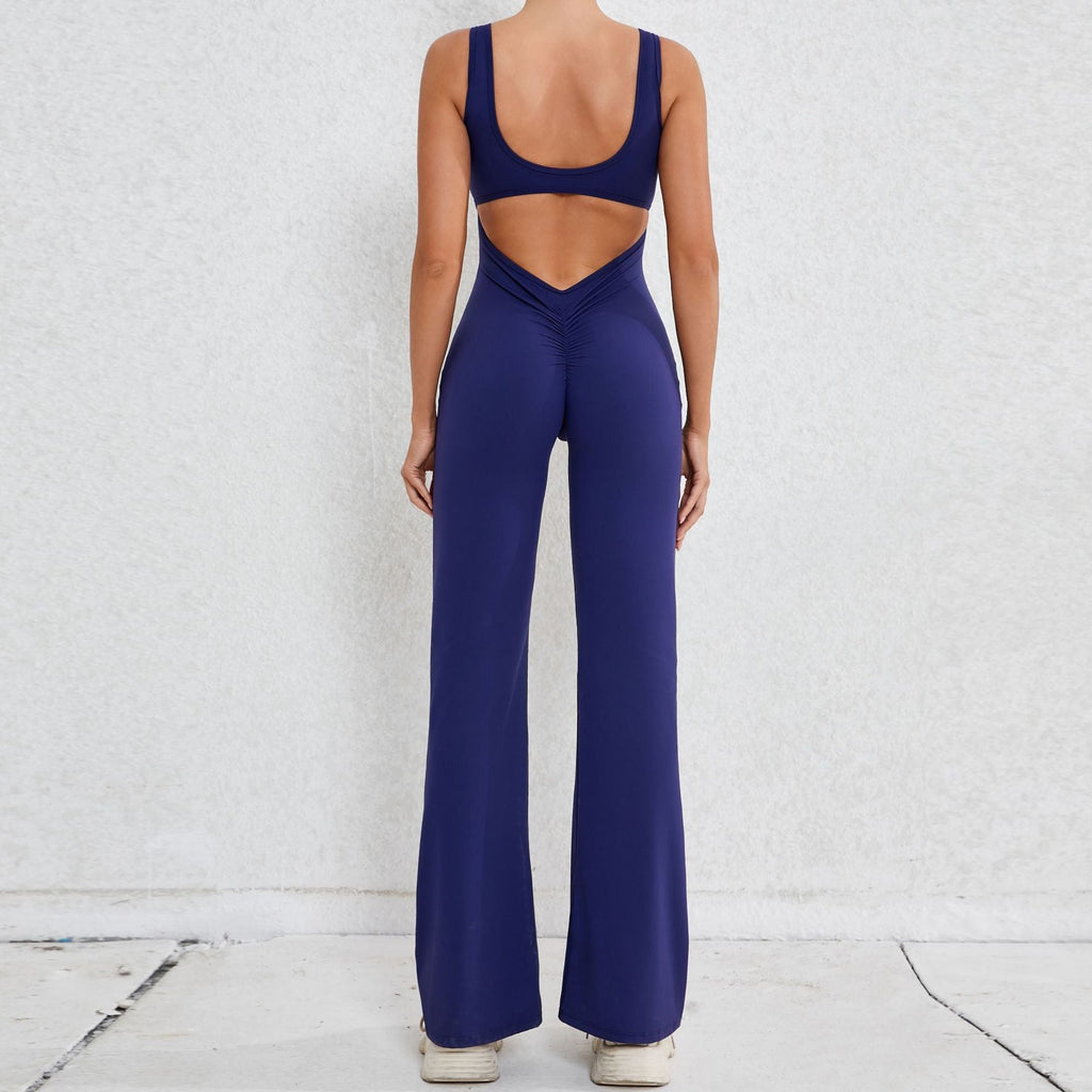 Herbst Sand Aushöhlen Cutout Beauty Back Einteiler Pfirsichhüfte Hebung Sport Workout Kleidung Micro Pull Yoga Jumpsuit Jumpsuit