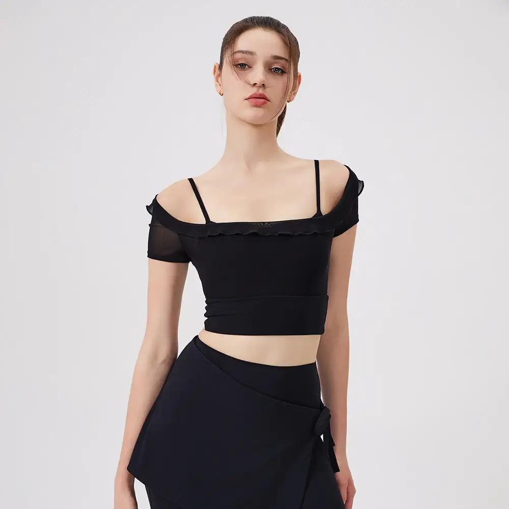 Sexy Spitze Mesh Yoga Kleidung Kurzarm Laufend Schnelltrocknender Sport-BH mit Brustpolster Einteilige Cup Trainingskleidung