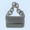 Model Light Luxury Advanced Texture Heavy Industry Beaded Solid Color Flip Ring Cocktail Small Square Bag Portable