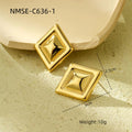 Light Extravagant Love Heart Geometric Abstract Square Titanium Steel Earrings Back Shaped Five Pointed Star High Grade Stainless Steel Earrings