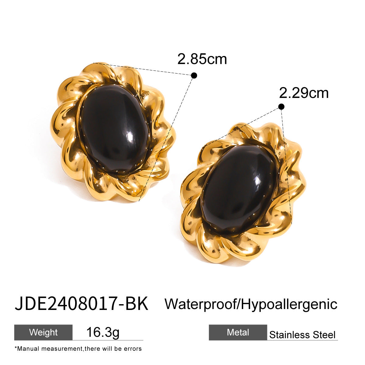 Stainless Steel Retro Heavy Duty Gemstone Earrings Inlaid Red Agate Embellished Niche Twist Weave Ornament
