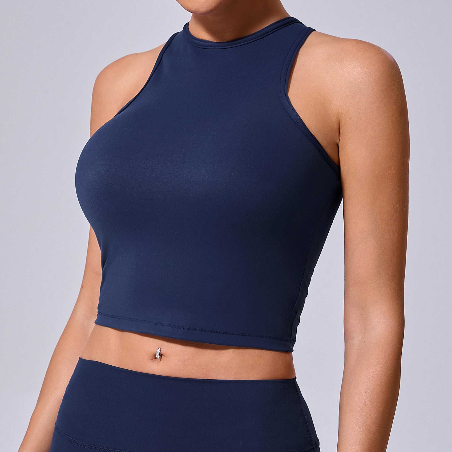 Bluse ohne Brustpolster, schnelltrocknende Sportweste, nackte Frauen, Sinn, enge Yogakleidung, Lauf-Fitness-Top