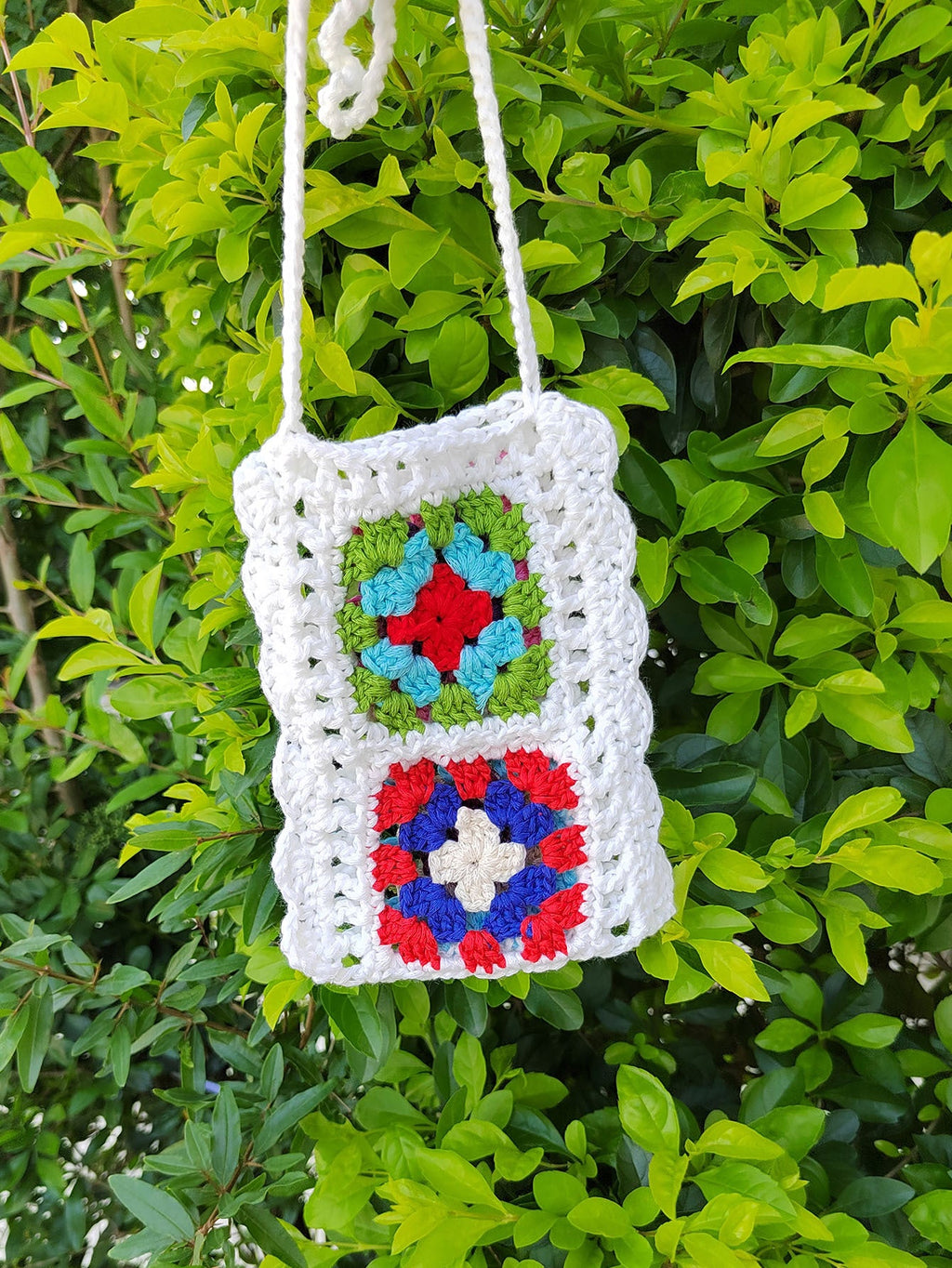 Handgemachte Strickwolle Häkeln Internet Berühmtheit Ethnische Handy Tasche Gemischte Farbe Zufällig Einteiler Umhängetasche