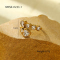Arrival Heart to Heart Loving Heart Zircon Titanium Steel Ring Affordable Luxury High Grade Cross Open Heart Shaped Bracelet Accessories