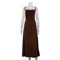 Women Clothing Sexy Dress Sexy Backless Lace up Sleeveless High Waist Split Suspender