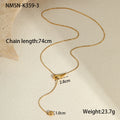 Titanium Steel Snake Bones Chain Non Fading Stainless Steel Necklace Gold Plated Light Luxury Design Long Y Shaped Chain