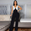 V neck Sleeveless Slim Fit Bodysuit Women Wear Casual Sexy Trousers