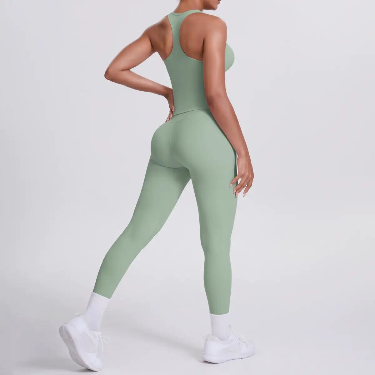 Brushed H Shaped Beauty Back Sports Vest Pants Tight Quick Dry Casual Running Fitness Yoga Wear Women by Wanita Store