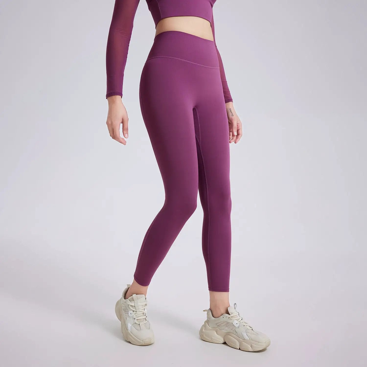 High Waist Peach Hip Lifting Nude Feel Yoga Pants Women Seamless Sport Quick Drying Tights Outer Wear Running Fitness Pants by Wanita Store