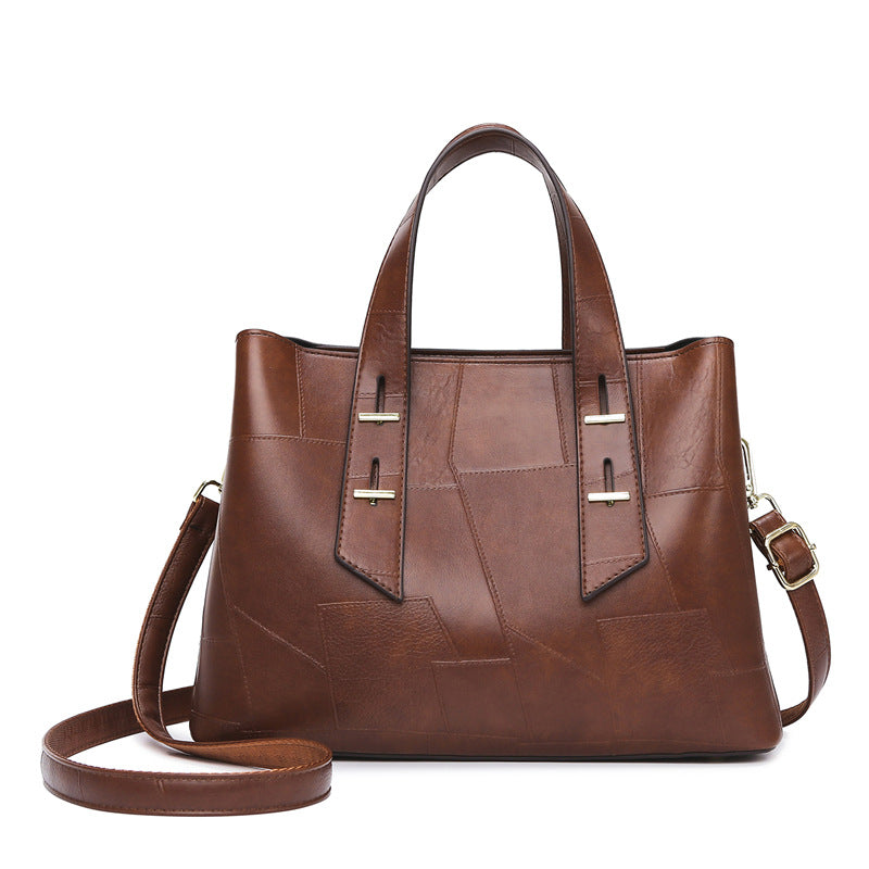 Handtasche Patchwork Tasche Frauen Besonderes Design Hochwertige Tote Bag Große Kapazität Bürodame Tasche Umhängetasche