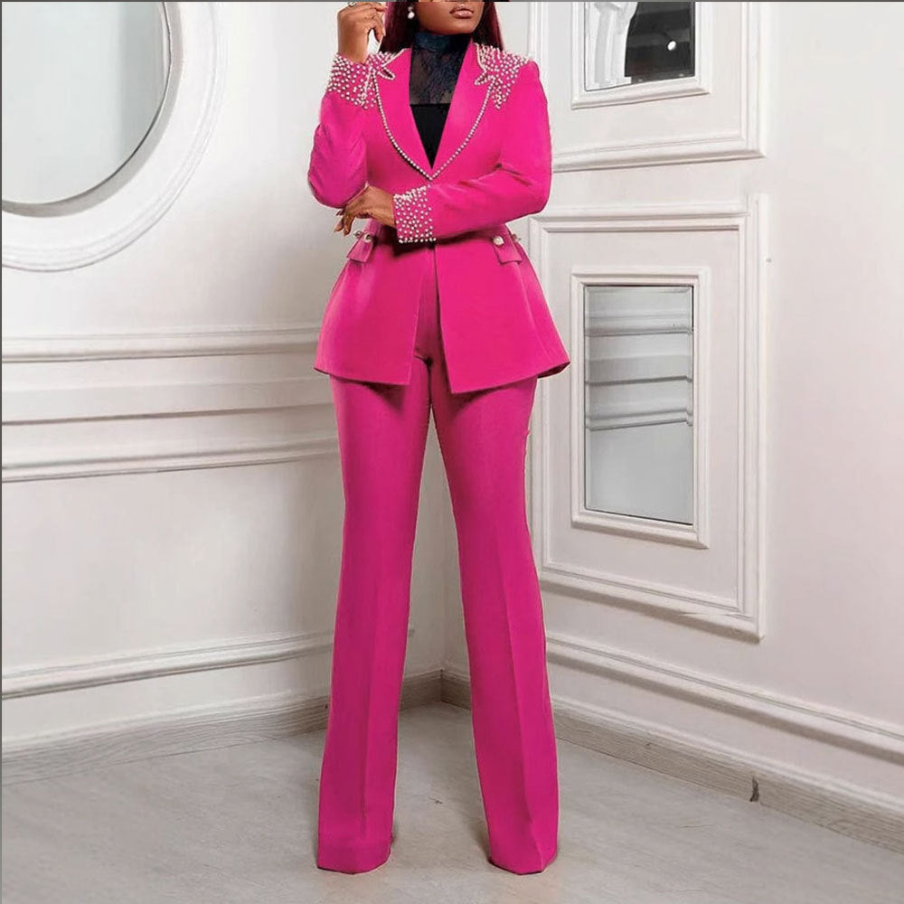 Pearls Long Sleeved Slim Fit Stretch Two Piece Set